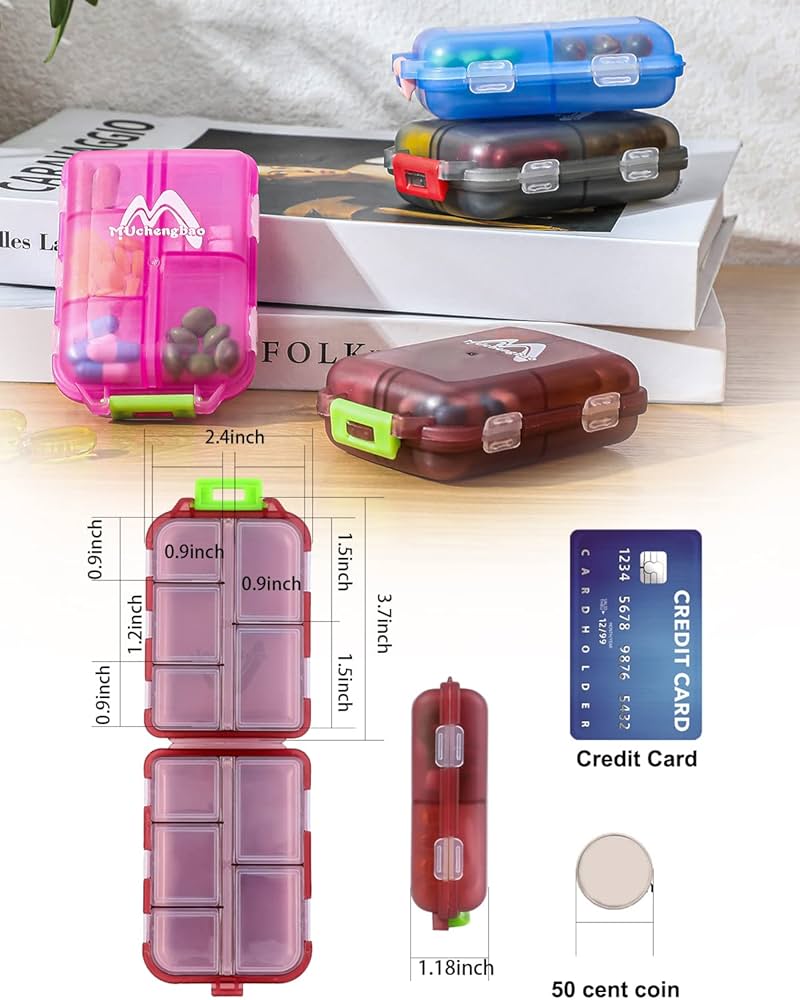 Amazon.com: 4PS Travel Pill Organizer with 164 Slice Labels